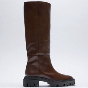Zara Brown Leather Boots
